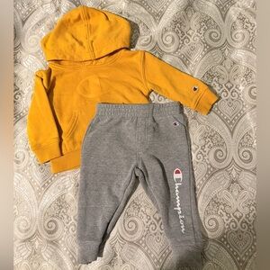 Champion Kids Yellow Hoodie with Gray Joggers